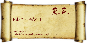 Réz Pál névjegykártya